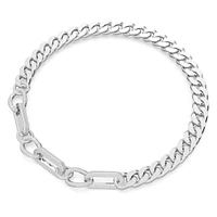 Dextera necklace, Statement, Mixed links, White, Rhodium plated by SWAROVSKI