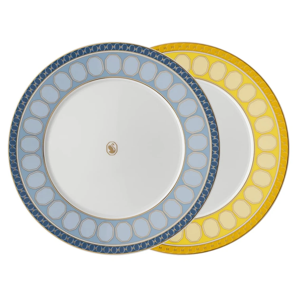 Signum plate set, Porcelain, Medium, Multicoloured by SWAROVSKI