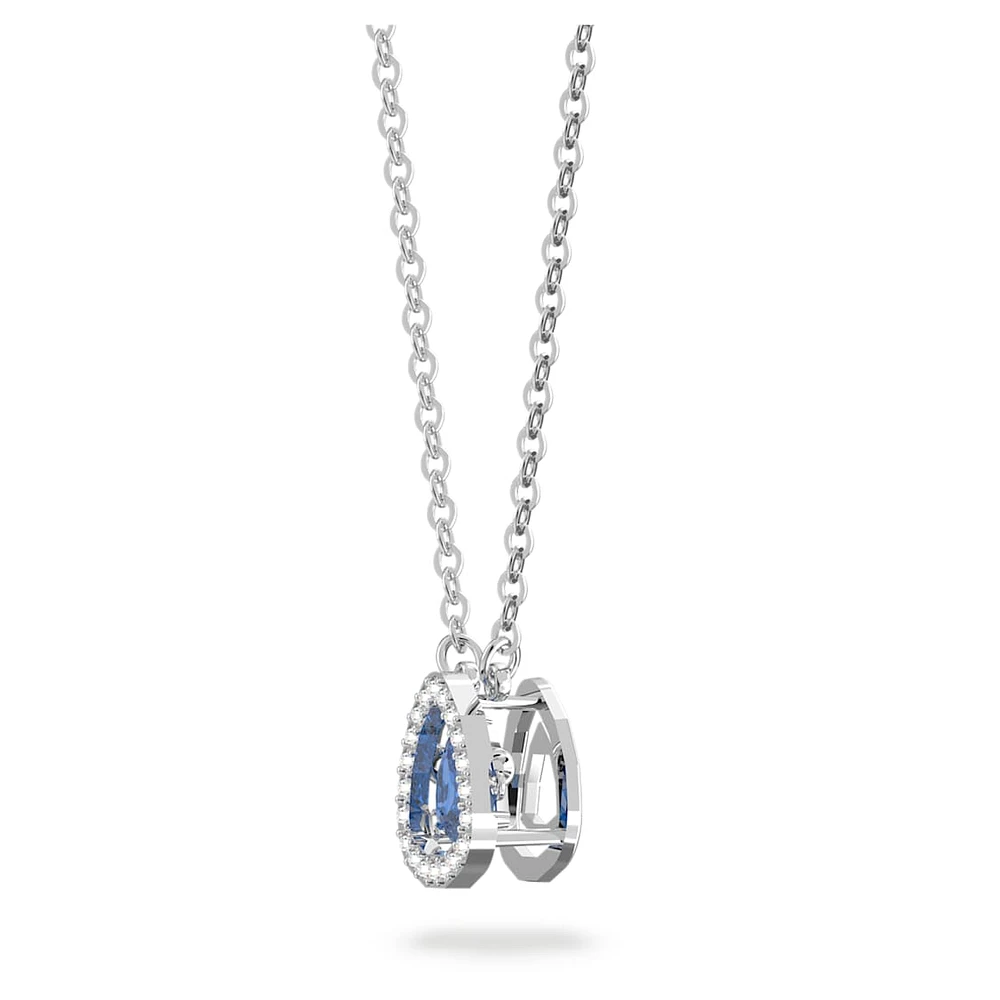 Una necklace, Trilliant cut, Blue, Rhodium plated by SWAROVSKI