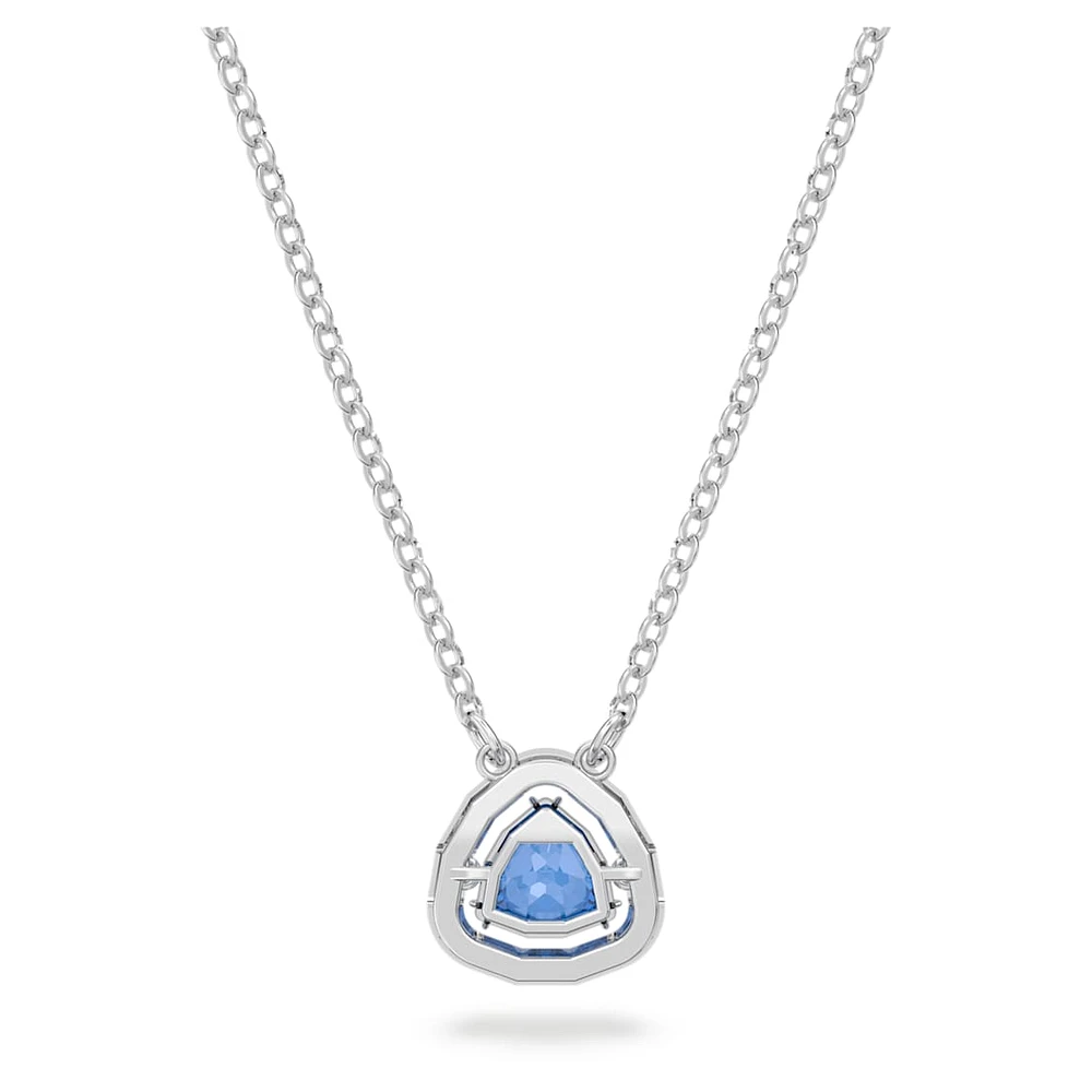 Una necklace, Trilliant cut, Blue, Rhodium plated by SWAROVSKI