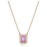Una necklace, Octagon cut, Purple, Rose gold-tone plated by SWAROVSKI