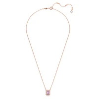 Una necklace, Octagon cut, Purple, Rose gold-tone plated by SWAROVSKI
