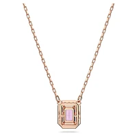 Una necklace, Octagon cut, Purple, Rose gold-tone plated by SWAROVSKI