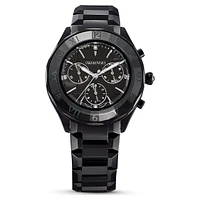 Watch, 39mm, Swiss Made, Metal bracelet, Black, Black finish by SWAROVSKI