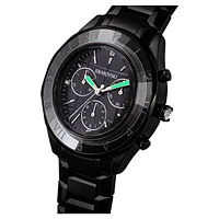 Watch, 39mm, Swiss Made, Metal bracelet, Black, Black finish by SWAROVSKI