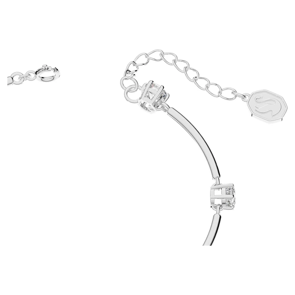 Constella bangle, Round cut, White, Rhodium plated by SWAROVSKI