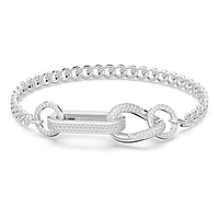 Dextera bracelet, Pavé, Mixed links, White