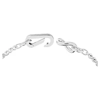 Dextera necklace, Pavé, Mixed links, White, Rhodium plated by SWAROVSKI