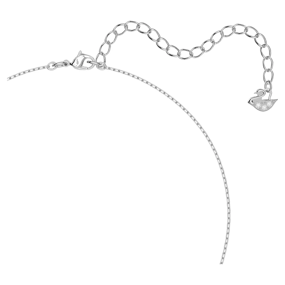 Una necklace, Clover, Blue, Rhodium plated by SWAROVSKI