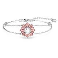 Idyllia bracelet, Mixed cuts, Sun, Pink, Rhodium plated by SWAROVSKI