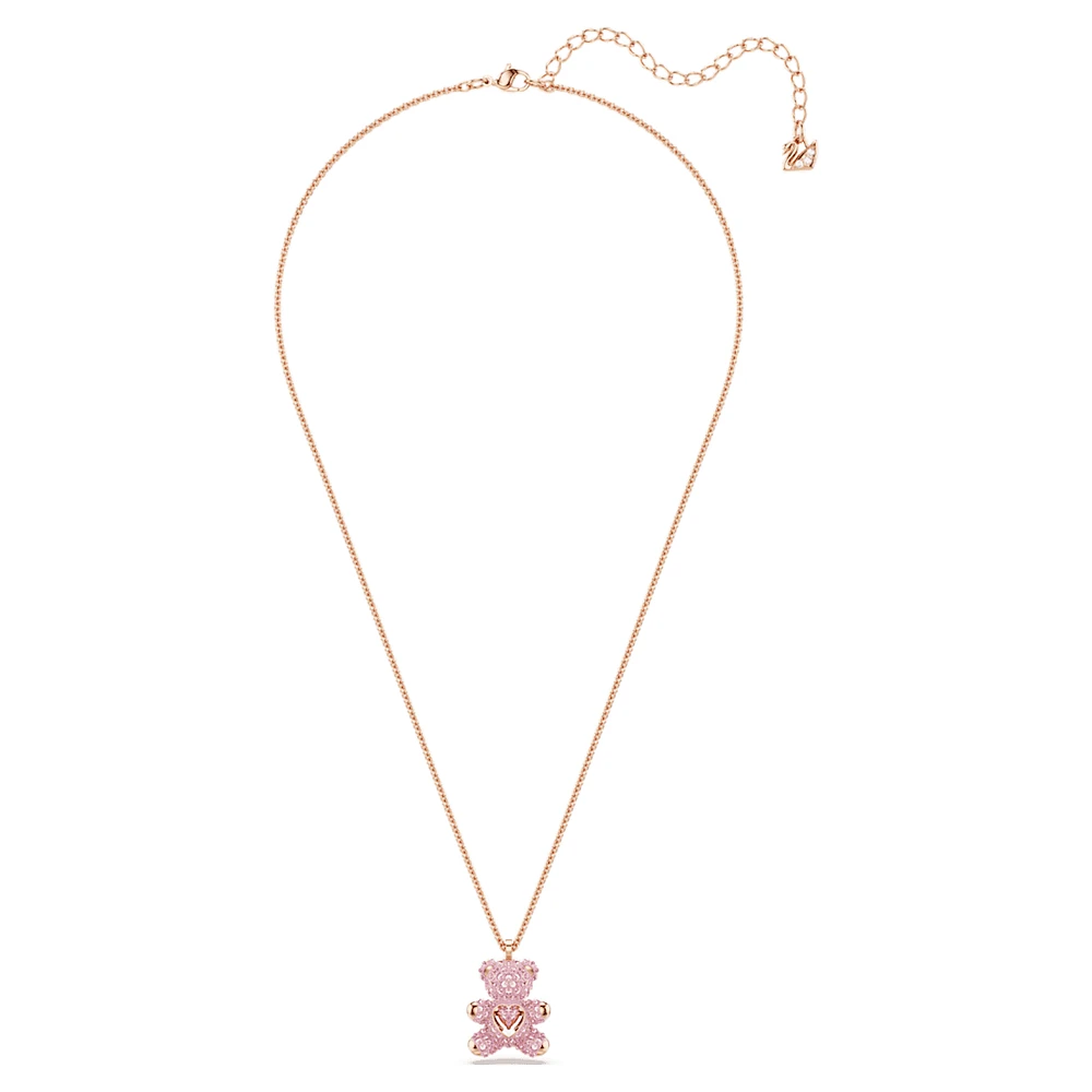 Teddy pendant, Bear, Pink, Rose gold-tone plated by SWAROVSKI