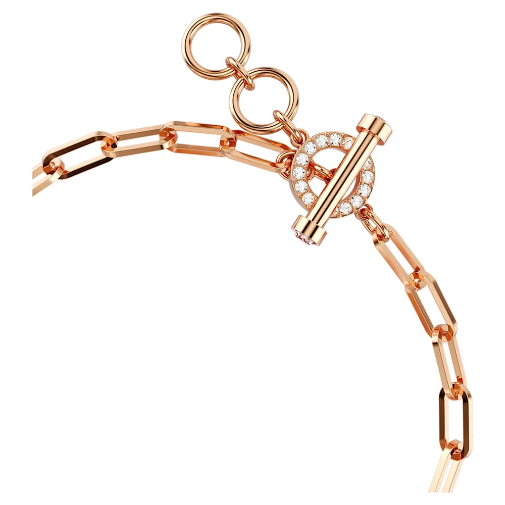 Teddy bracelet, Bear, Pink, Rose gold-tone plated by SWAROVSKI