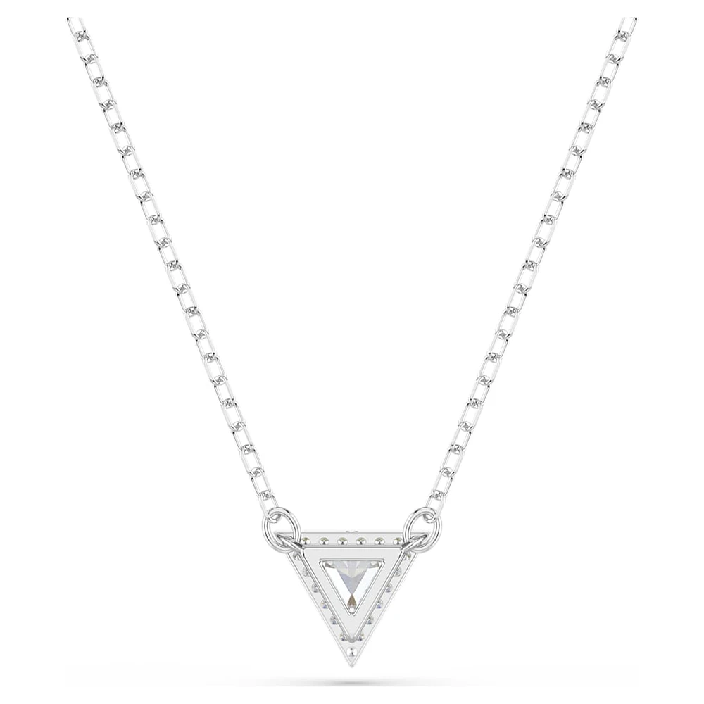 Stilla necklace, Triangle cut, White, Rhodium plated by SWAROVSKI