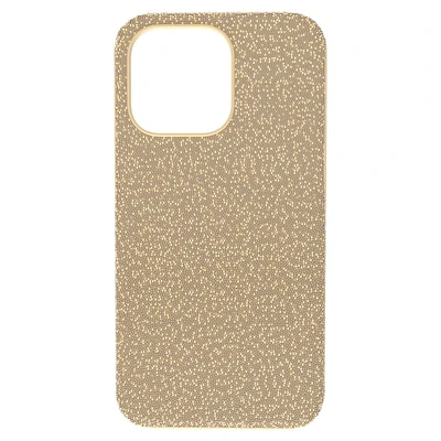 High smartphone case, iPhone® 13 Pro, Gold tone by SWAROVSKI