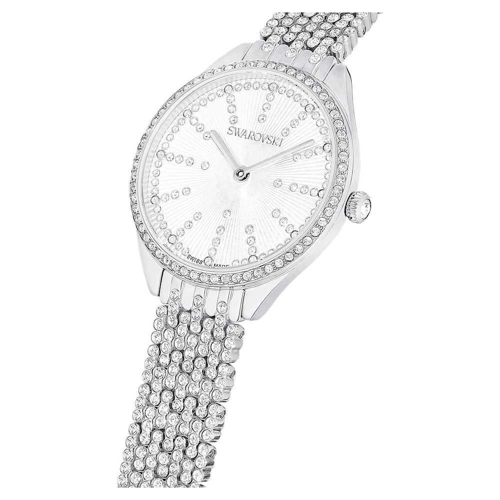 Attract watch, Swiss Made, Full pavé, Crystal bracelet, Silver Tone, Stainless steel by SWAROVSKI