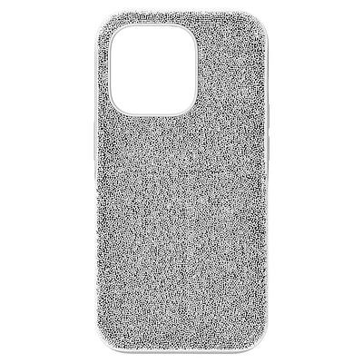 High smartphone case, iPhone® 14 Pro, Silver Tone by SWAROVSKI