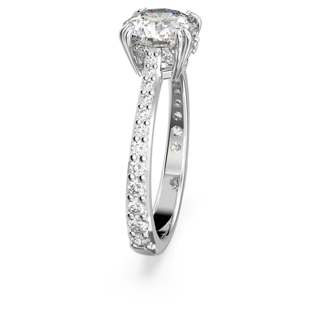 Constella cocktail ring, Round cut, Pavé, White
