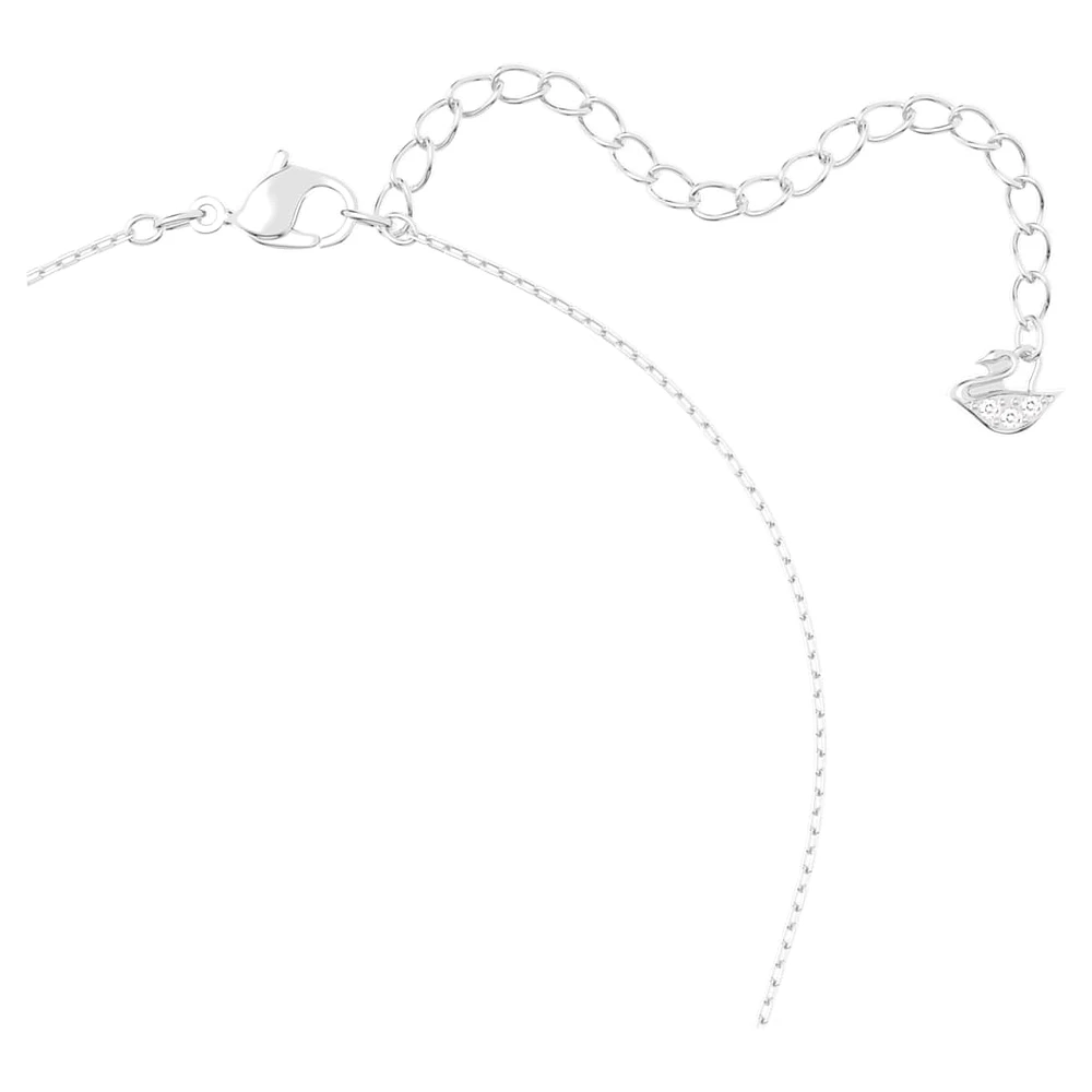 Una necklace, Round cut, White, Rhodium plated by SWAROVSKI