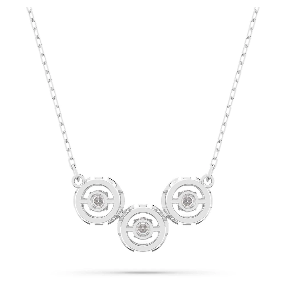 Una necklace, Round cut, White, Rhodium plated by SWAROVSKI