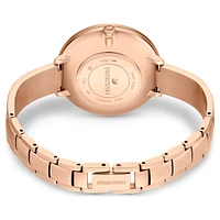 Crystalline delight watch, Swiss Made, Metal bracelet, Red, Rose gold-tone finish by SWAROVSKI