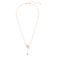 Volta Y pendant, Bow, Pink, Rose gold-tone plated by SWAROVSKI