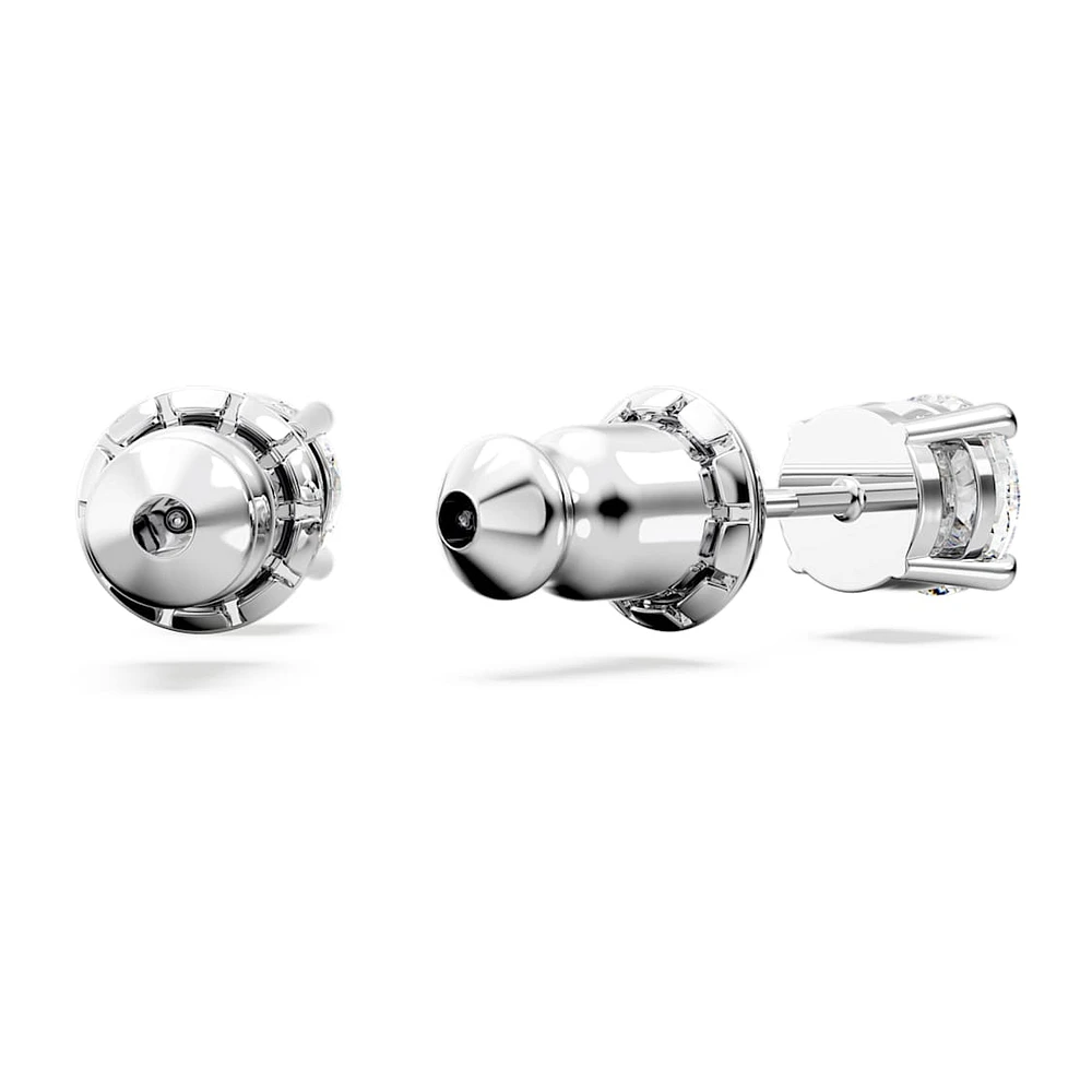 Matrix Tennis set, Round cut, White, Rhodium plated by SWAROVSKI