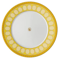 Signum dinner plate, Porcelain, Yellow by SWAROVSKI