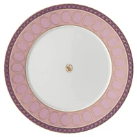 Signum dinner plate, Porcelain, Pink by SWAROVSKI