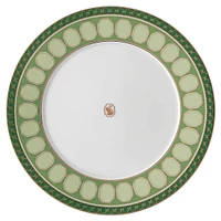 Signum dinner plate, Porcelain, Green by SWAROVSKI