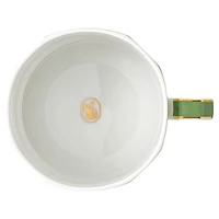 Signum teacup with saucer, Porcelain, Green by SWAROVSKI