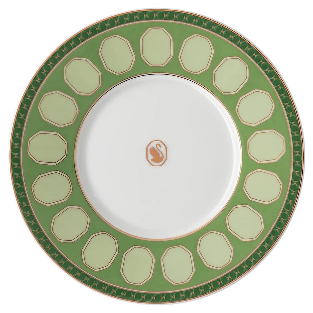 Signum teacup with saucer, Porcelain, Green by SWAROVSKI