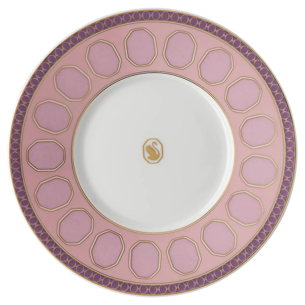Signum teacup with saucer, Porcelain, Pink by SWAROVSKI