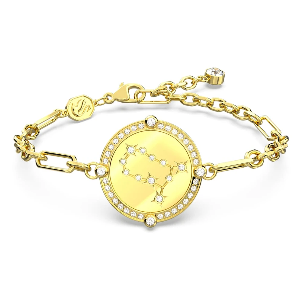 Zodiac bracelet, Gemini, Gold tone, Gold-tone plated by SWAROVSKI
