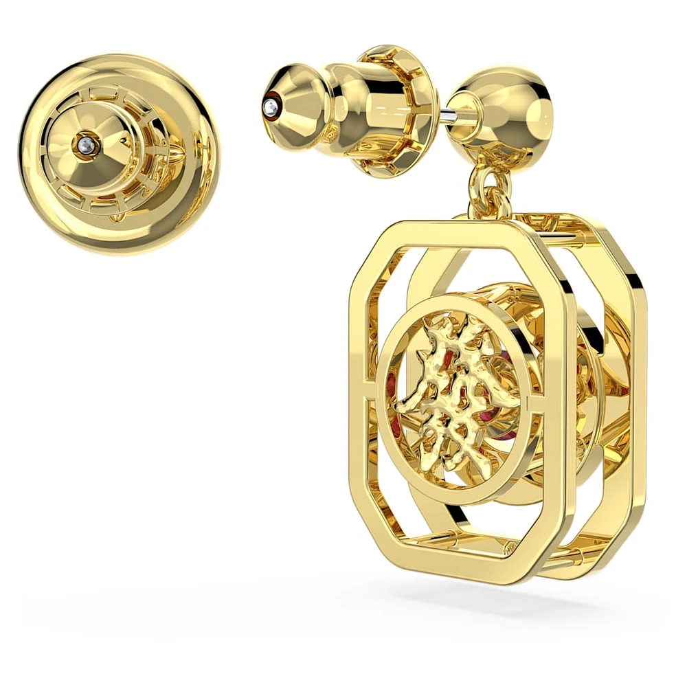Alea drop earrings, Asymmetrical design, Multicoloured, Gold-tone plated by SWAROVSKI