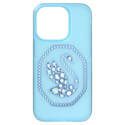 Smartphone case, Swan, iPhone® 14 Pro, Blue by SWAROVSKI