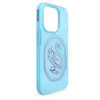 Smartphone case, Swan, iPhone® 14 Pro, Blue by SWAROVSKI