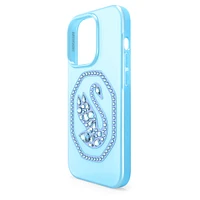 Smartphone case, Swan, iPhone® 14 Pro, Blue by SWAROVSKI