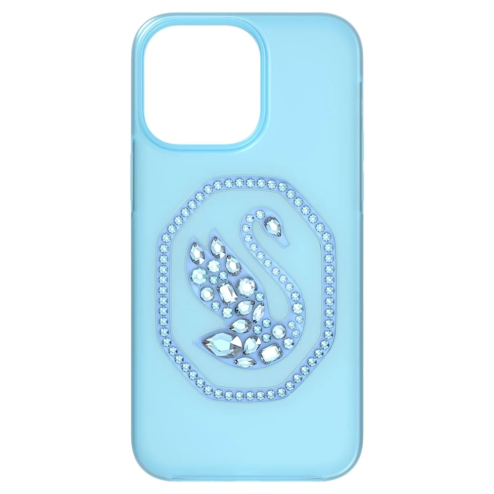Smartphone case, Swan, iPhone® 14 Pro Max, Blue by SWAROVSKI