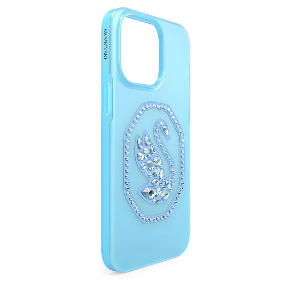Smartphone case, Swan, iPhone® 14 Pro Max, Blue by SWAROVSKI