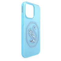 Smartphone case, Swan, iPhone® 14 Pro Max, Blue by SWAROVSKI