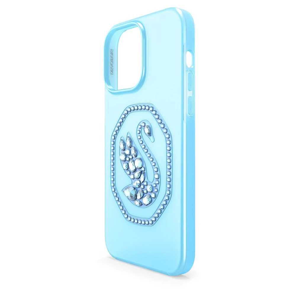 Smartphone case, Swan, iPhone® 14 Pro Max, Blue by SWAROVSKI
