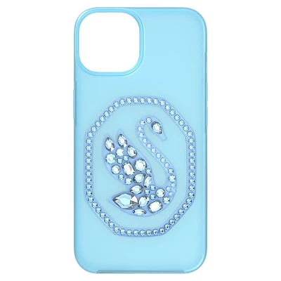 Smartphone case, Swan, iPhone® 14, Blue by SWAROVSKI