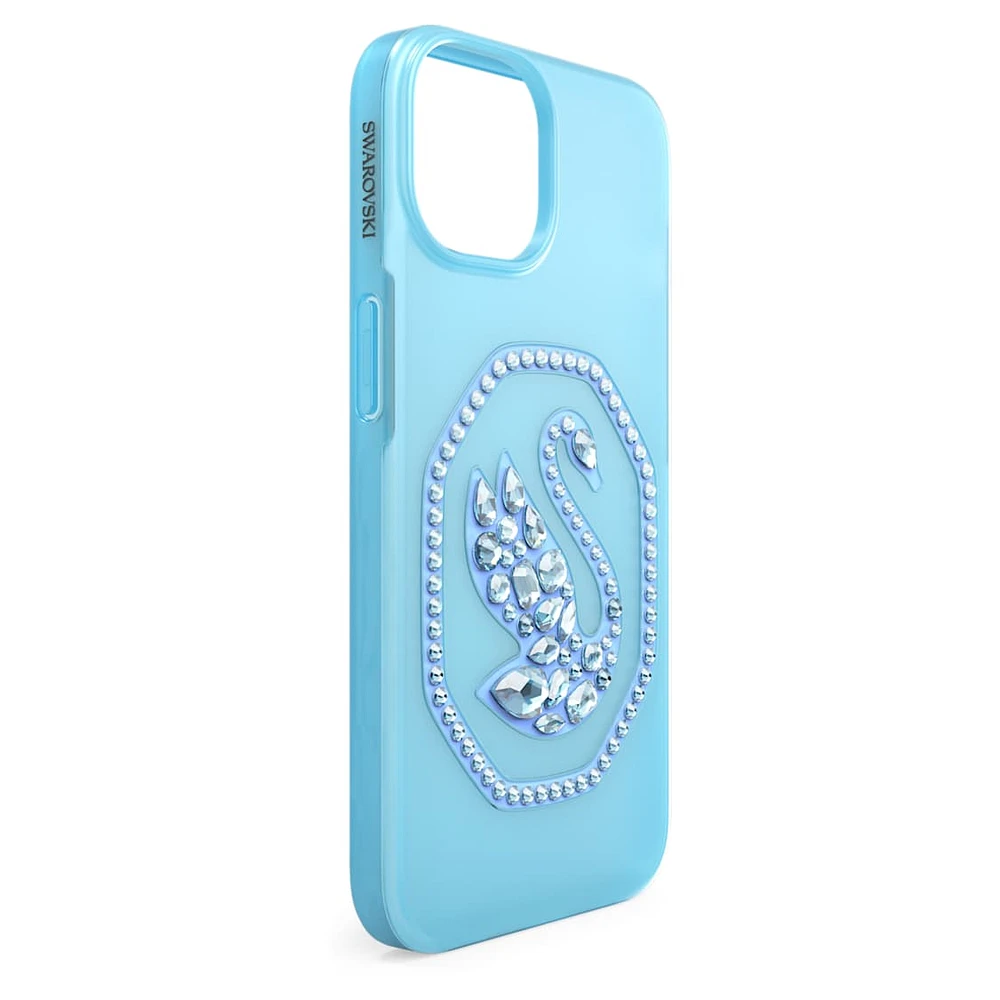 Smartphone case, Swan, iPhone® 14, Blue by SWAROVSKI