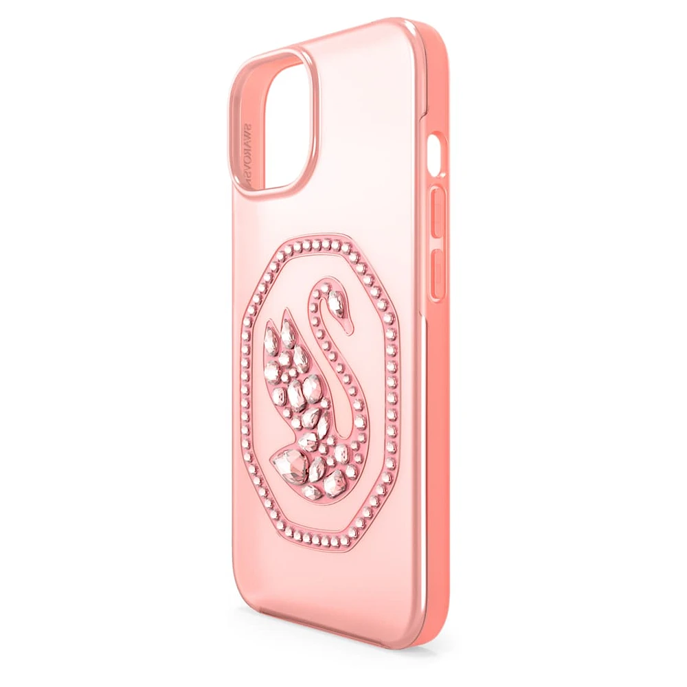 Smartphone case, Swan, iPhone® 14, Pale pink by SWAROVSKI