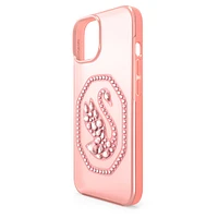 Smartphone case, Swan, iPhone® 14, Pale pink by SWAROVSKI