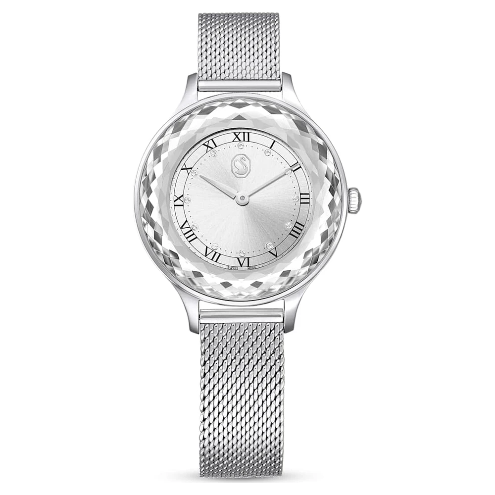 Nova watch, Swiss Made, Metal bracelet, Silver Tone, Stainless steel by SWAROVSKI