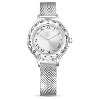 Nova watch, Swiss Made, Metal bracelet, Silver Tone, Stainless steel by SWAROVSKI