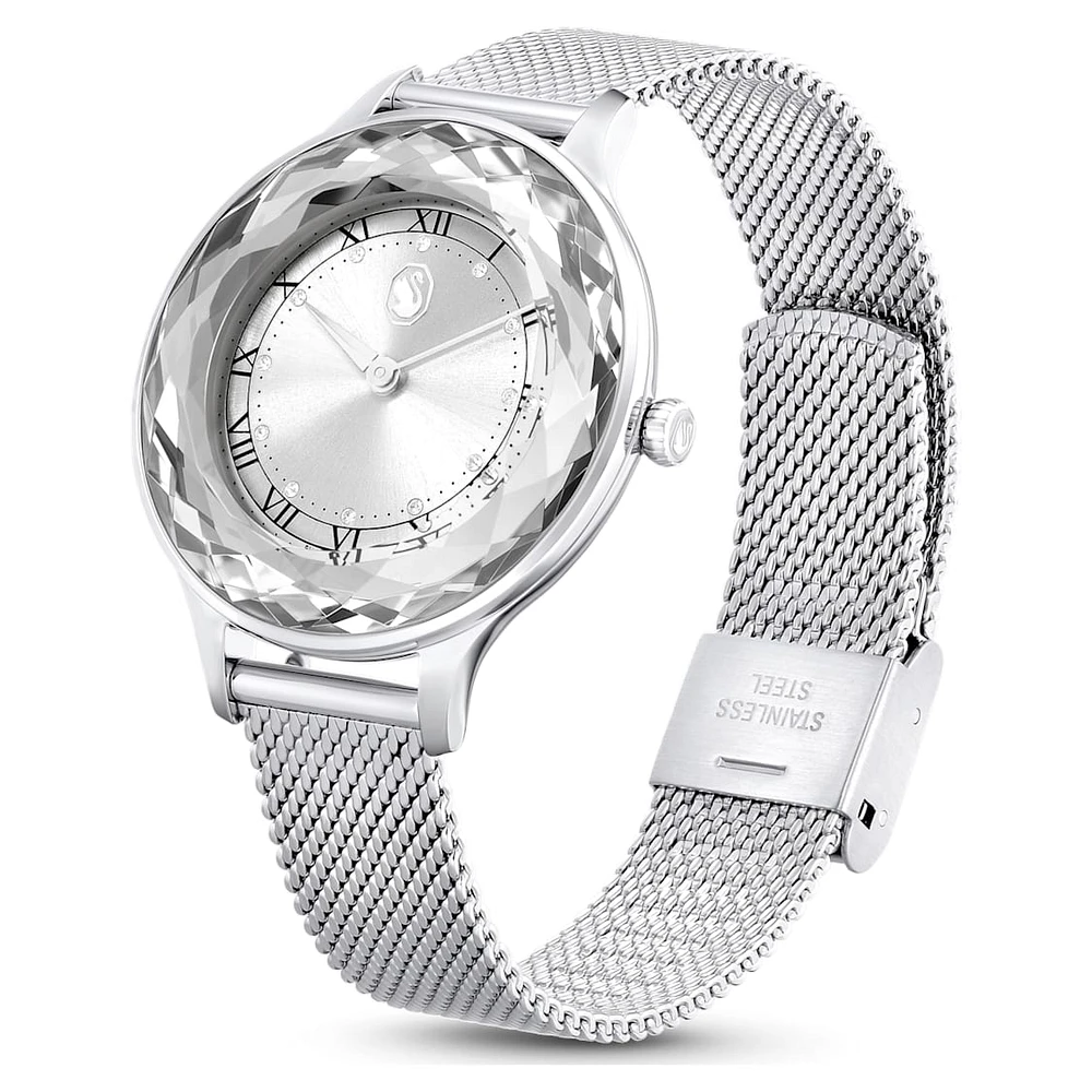 Nova watch, Swiss Made, Metal bracelet, Silver Tone, Stainless steel by SWAROVSKI