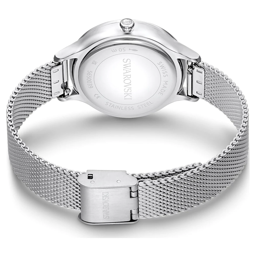 Nova watch, Swiss Made, Metal bracelet, Silver Tone, Stainless steel by SWAROVSKI