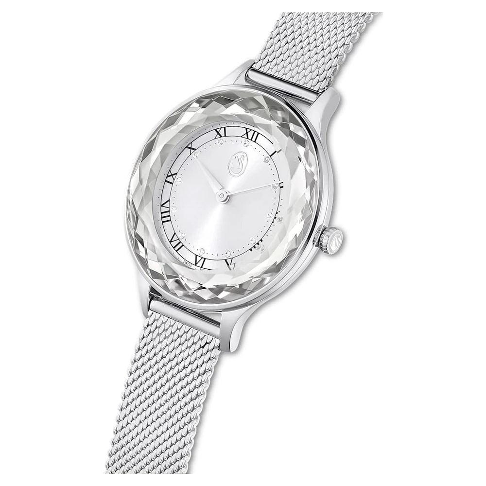 Nova watch, Swiss Made, Metal bracelet, Silver Tone, Stainless steel by SWAROVSKI
